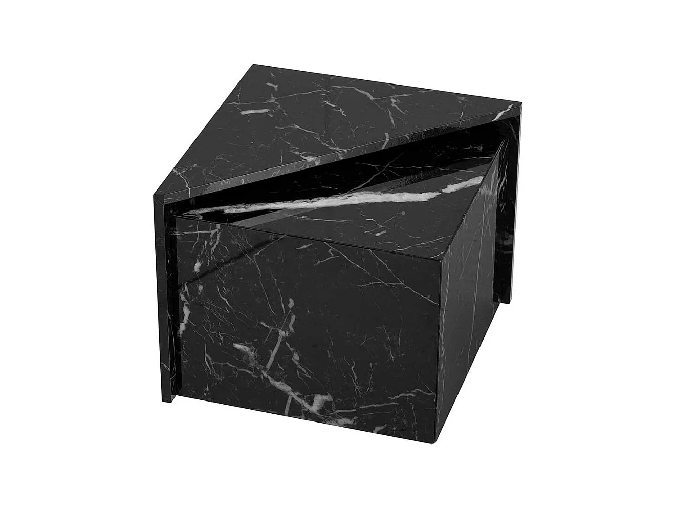 Designertische in Marmor Optik Hochglanz (zweiteilig)