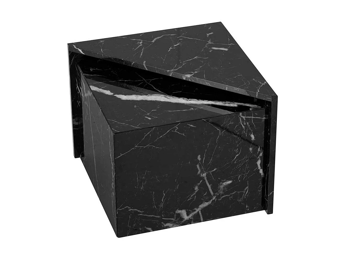 Designertische in Marmor Optik Hochglanz (zweiteilig)