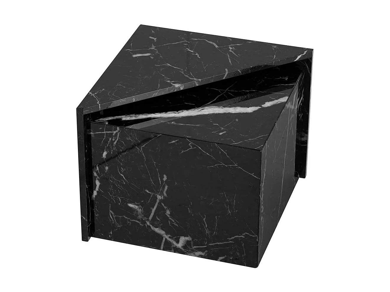 Designertische in Marmor Optik Hochglanz (zweiteilig)