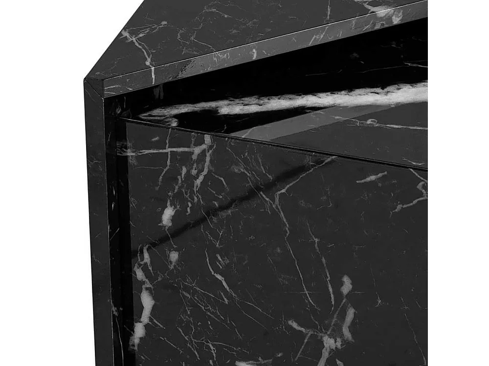 Designertische in Marmor Optik Hochglanz (zweiteilig)