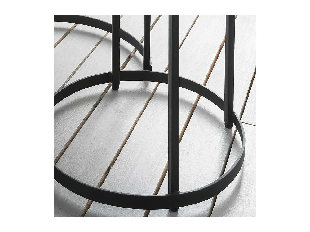 Runde Wohnzimmer Tische im Industrie Stil Recyclingholz & Metall (zweiteilig)