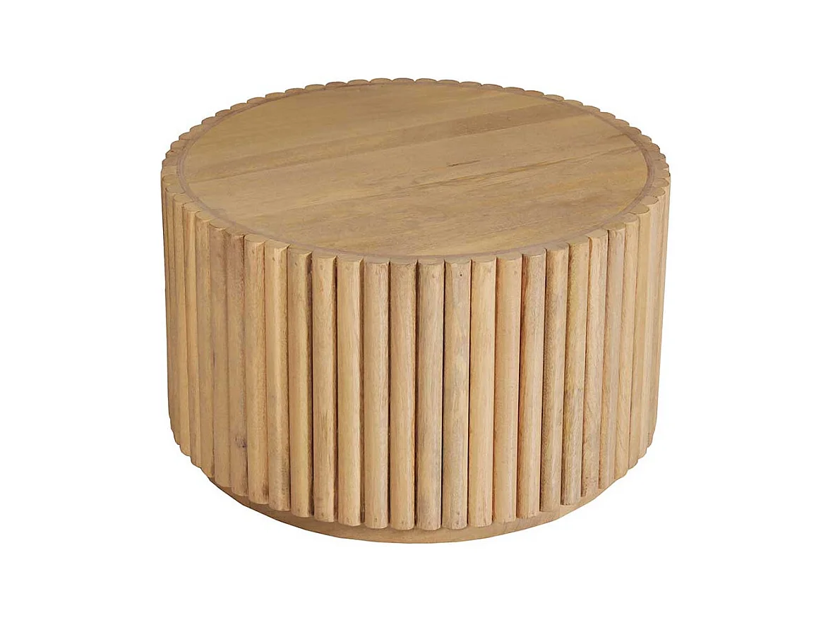 Couchtisch Sofatisch in Holz Naturfarben aus Mangobaum Massivholz