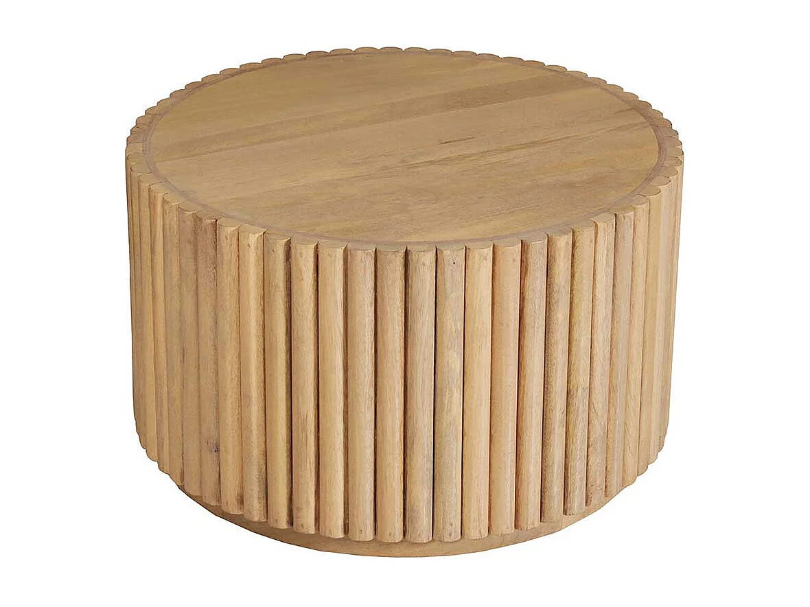Couchtisch Sofatisch in Holz Naturfarben aus Mangobaum Massivholz