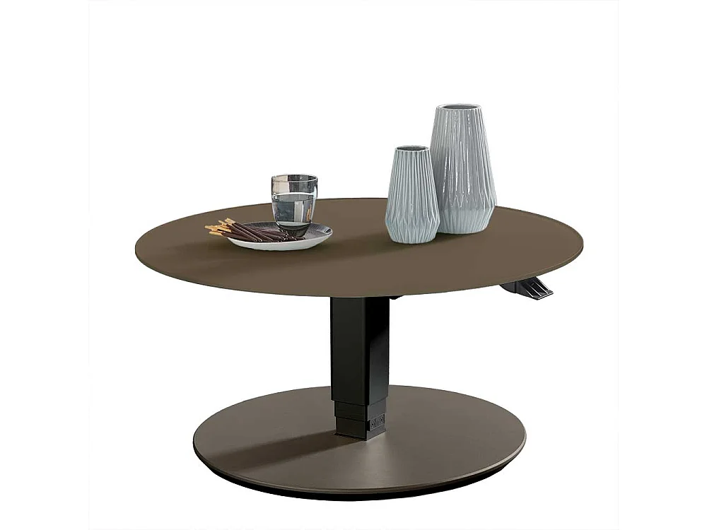 Salontisch höhenverstellbar in Beigegrau und Schwarz Made in Germany