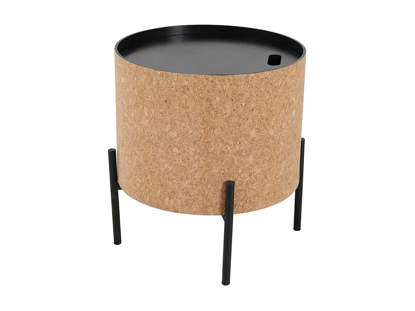 Couchtisch Set mit Kork Tischplatten abnehmbar 63 cm breit (zweiteilig)