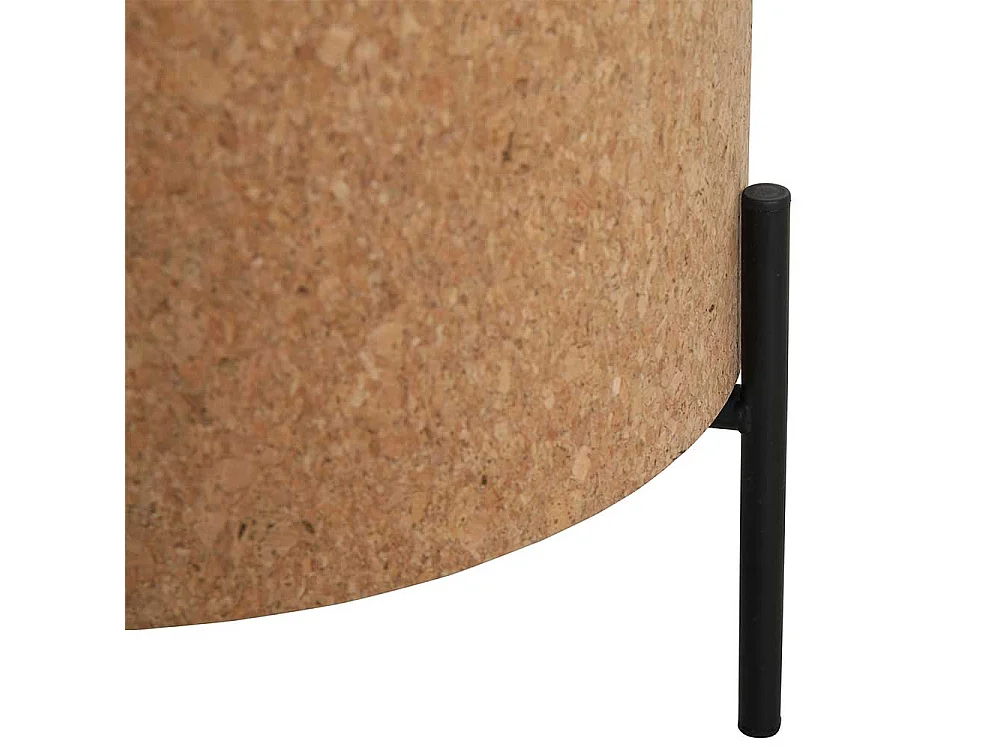 Couchtisch Set mit Kork Tischplatten abnehmbar 63 cm breit (zweiteilig)