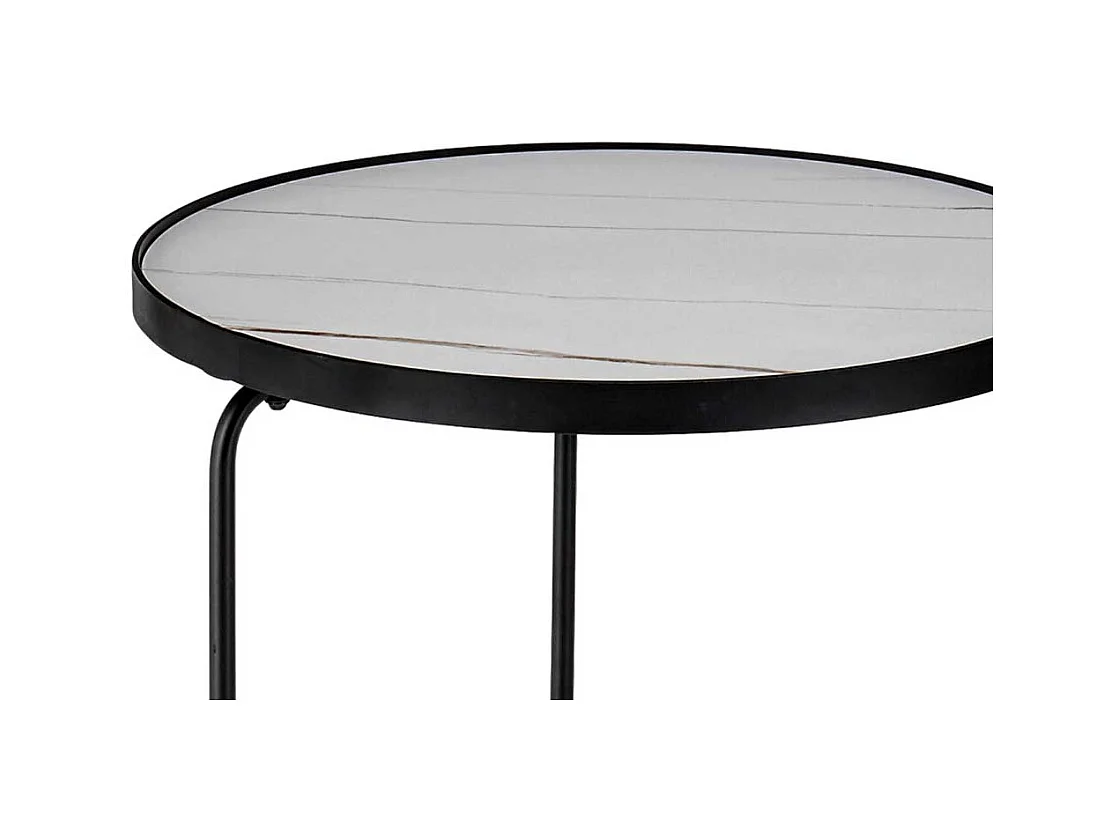 Designercouchtisch Set mit Keramikplatte Bügelgestell (zweiteilig)