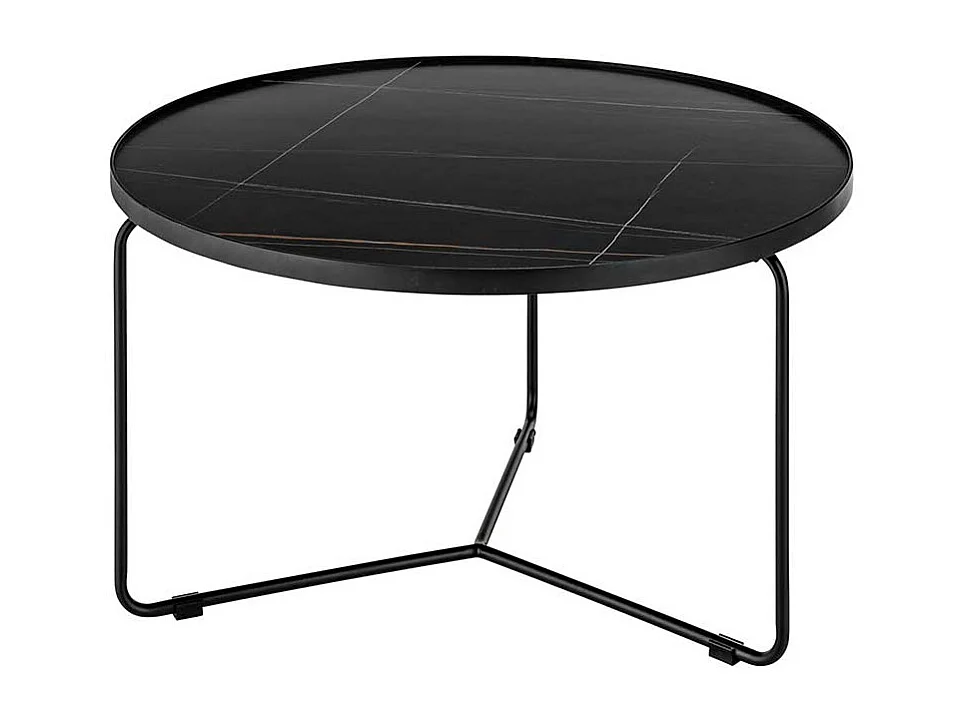 Designercouchtisch Set mit Keramikplatte Bügelgestell (zweiteilig)