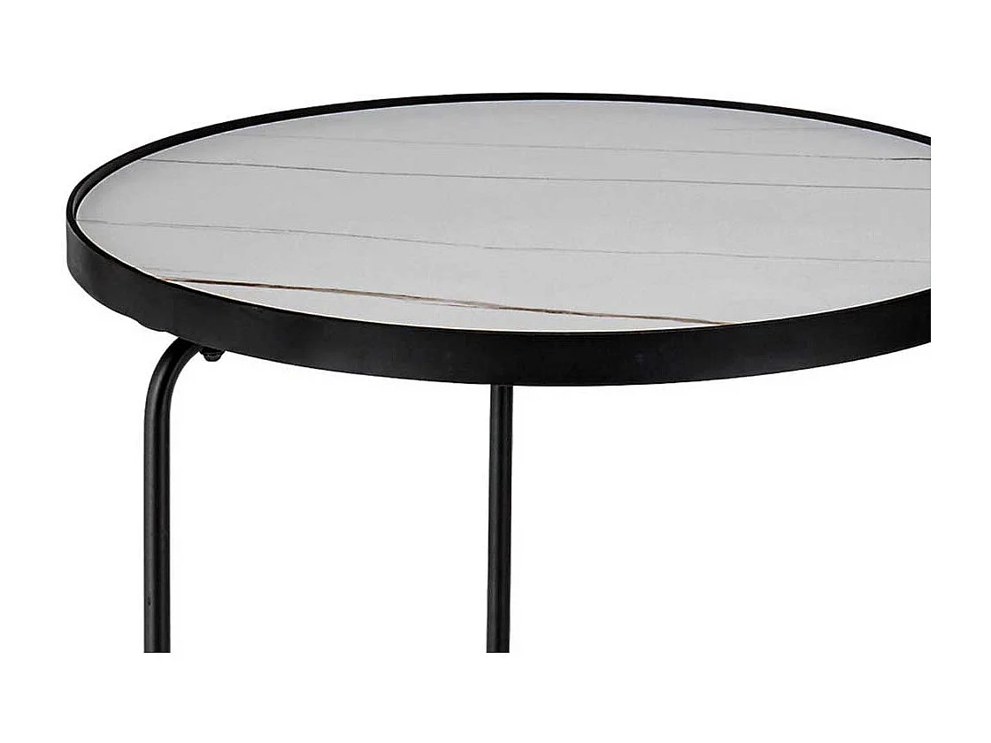 Designercouchtisch Set mit Keramikplatte Bügelgestell (zweiteilig)