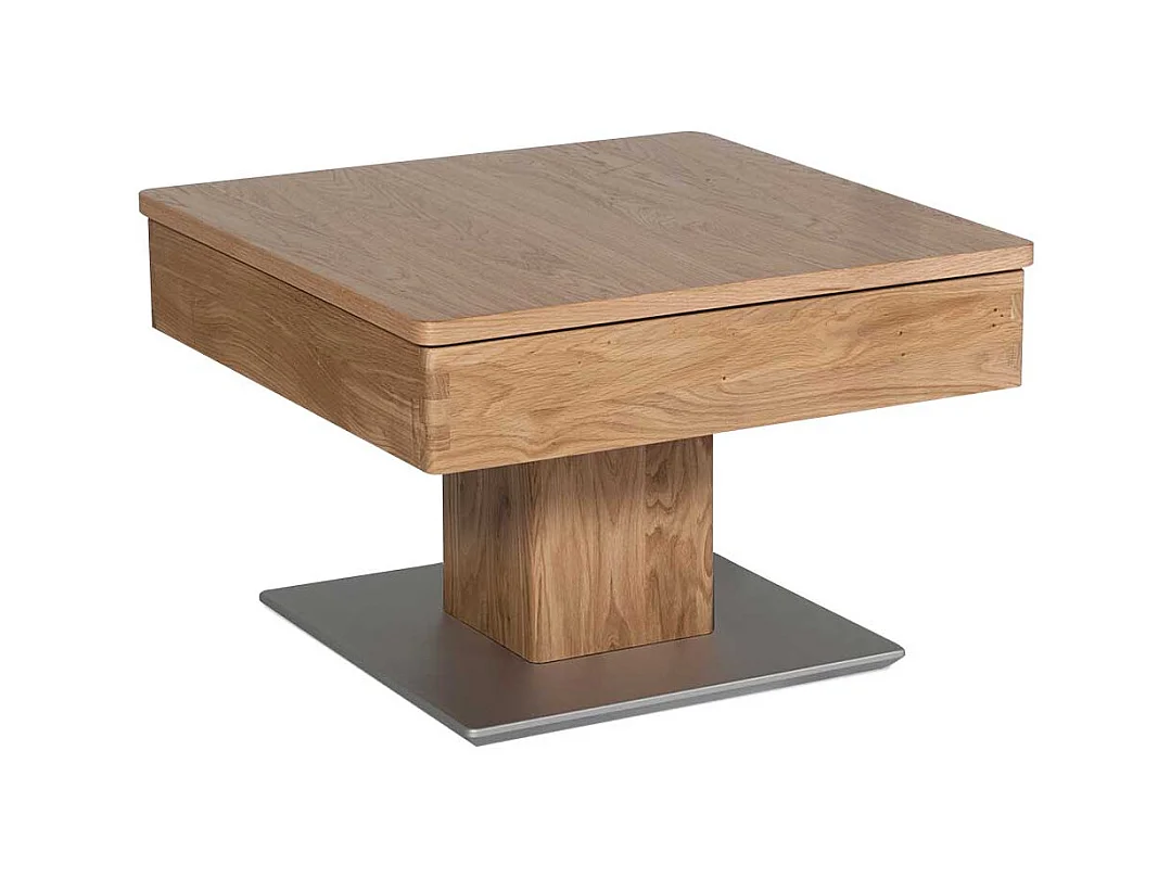 Designercouchtisch in Wildeichefarben Staufach