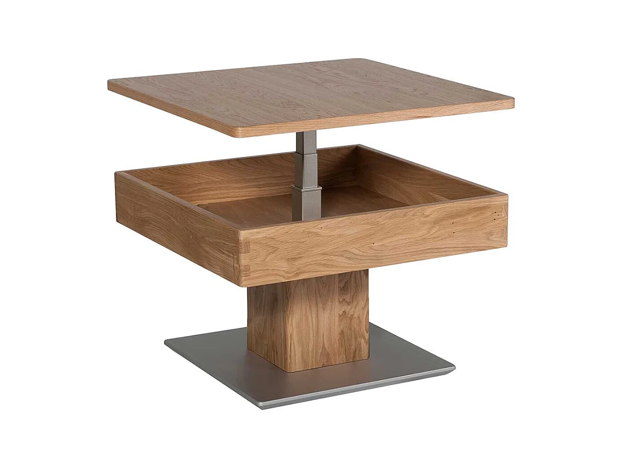 Designercouchtisch in Wildeichefarben Staufach