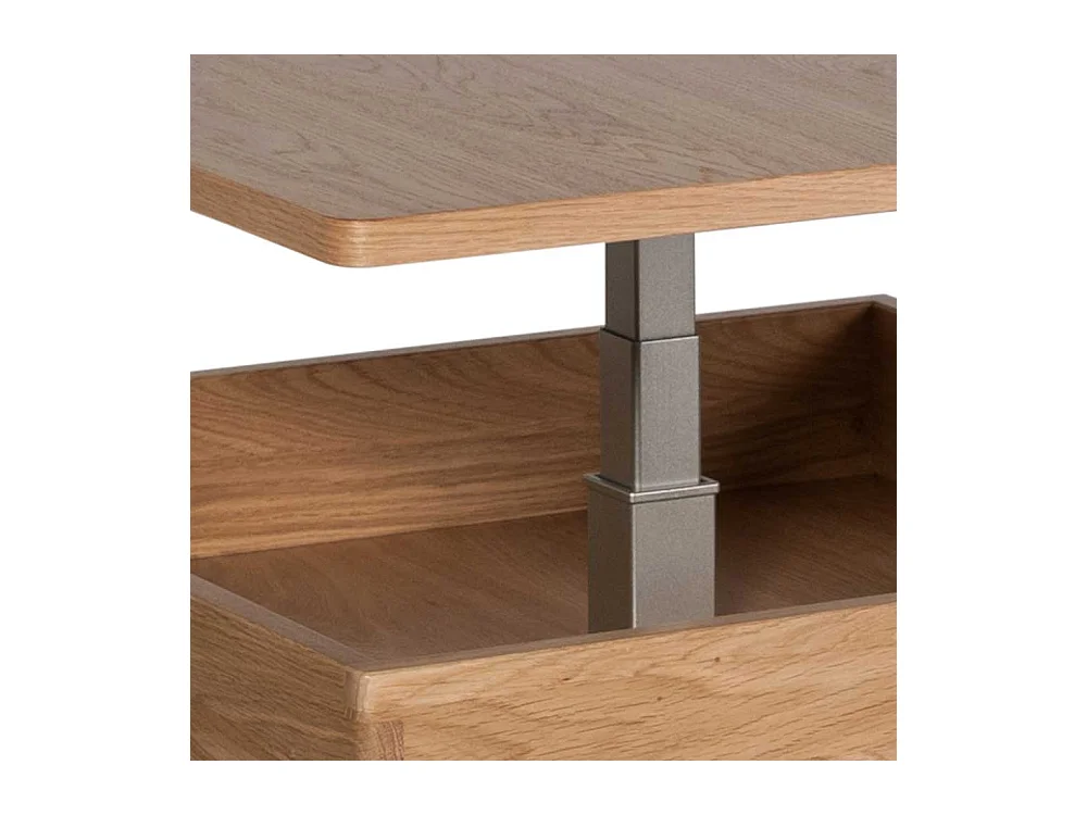 Designercouchtisch in Wildeichefarben Staufach