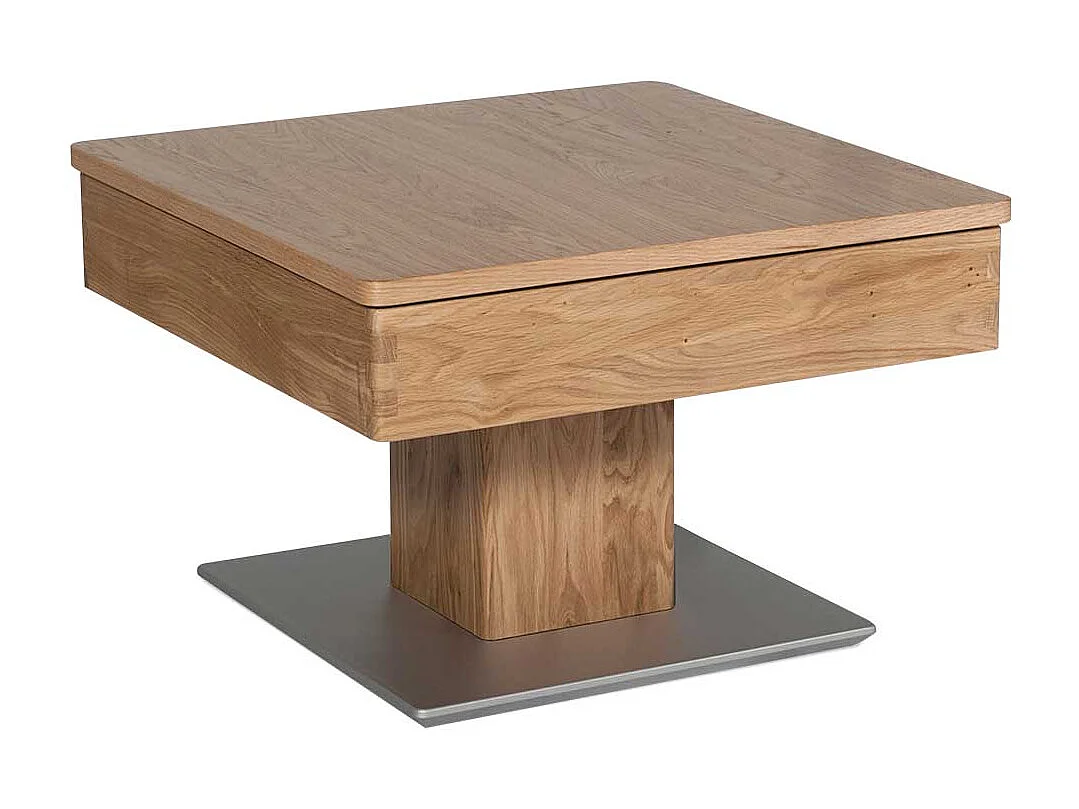 Designercouchtisch in Wildeichefarben Staufach