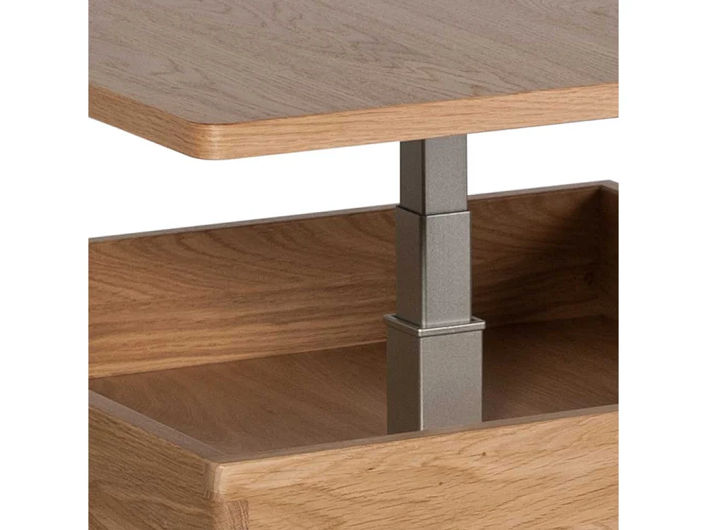 Designercouchtisch in Wildeichefarben Staufach