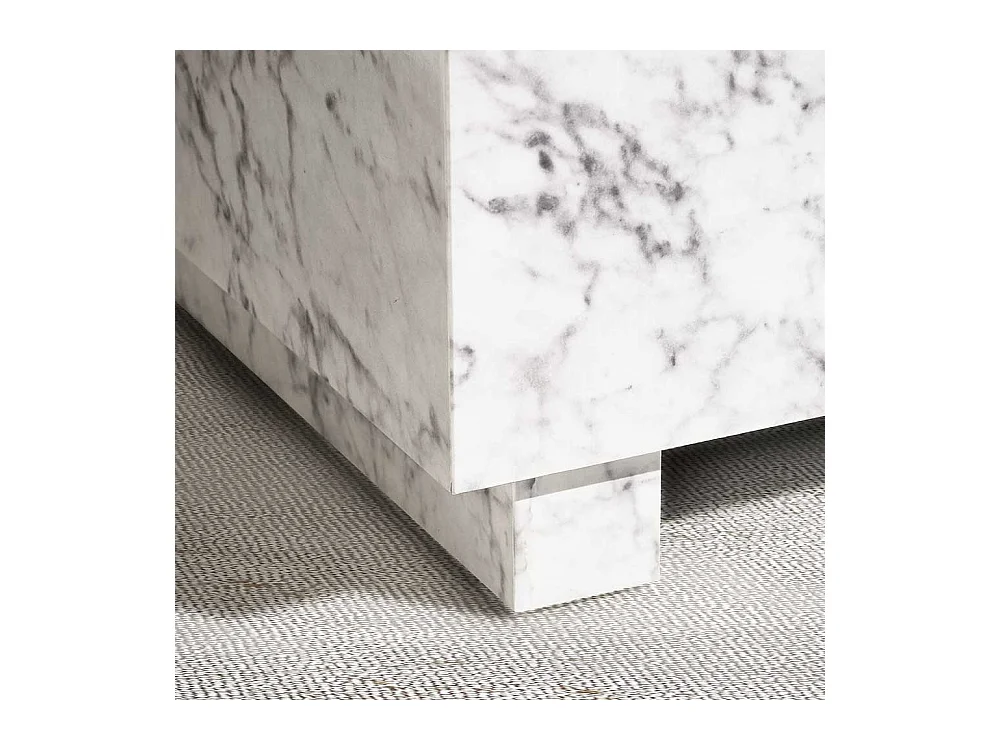 Wohnzimmer Tisch Couchtisch in Marmor Optik Hochglanz