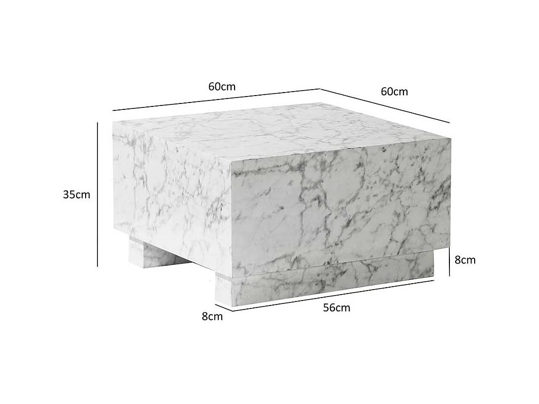 Wohnzimmer Tisch Couchtisch in Marmor Optik Hochglanz