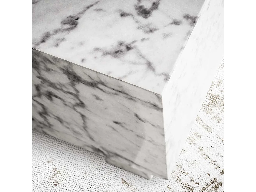 Wohnzimmer Tisch Couchtisch in Marmor Optik Hochglanz