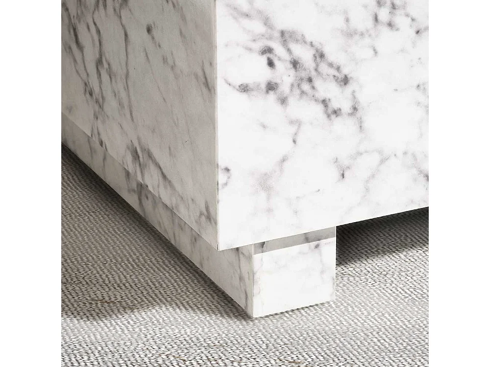 Wohnzimmer Tisch Couchtisch in Marmor Optik Hochglanz
