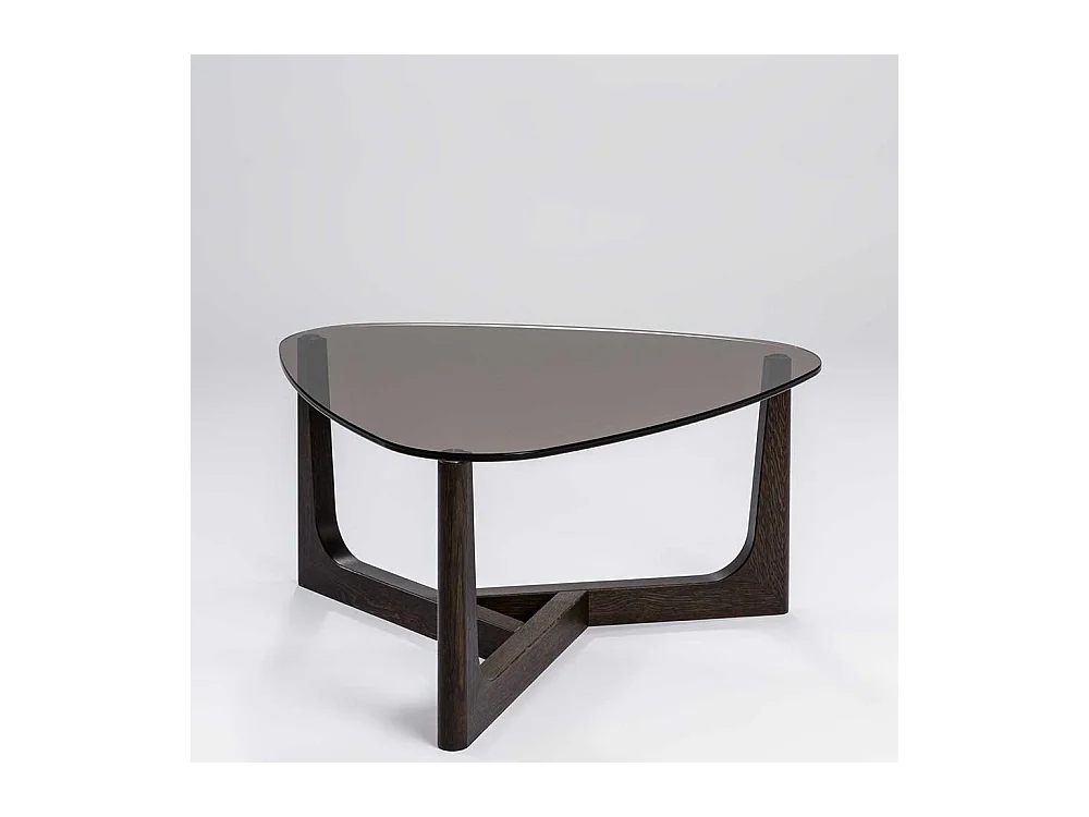 Wohnzimmertisch Wankelform Rauchglasplatte