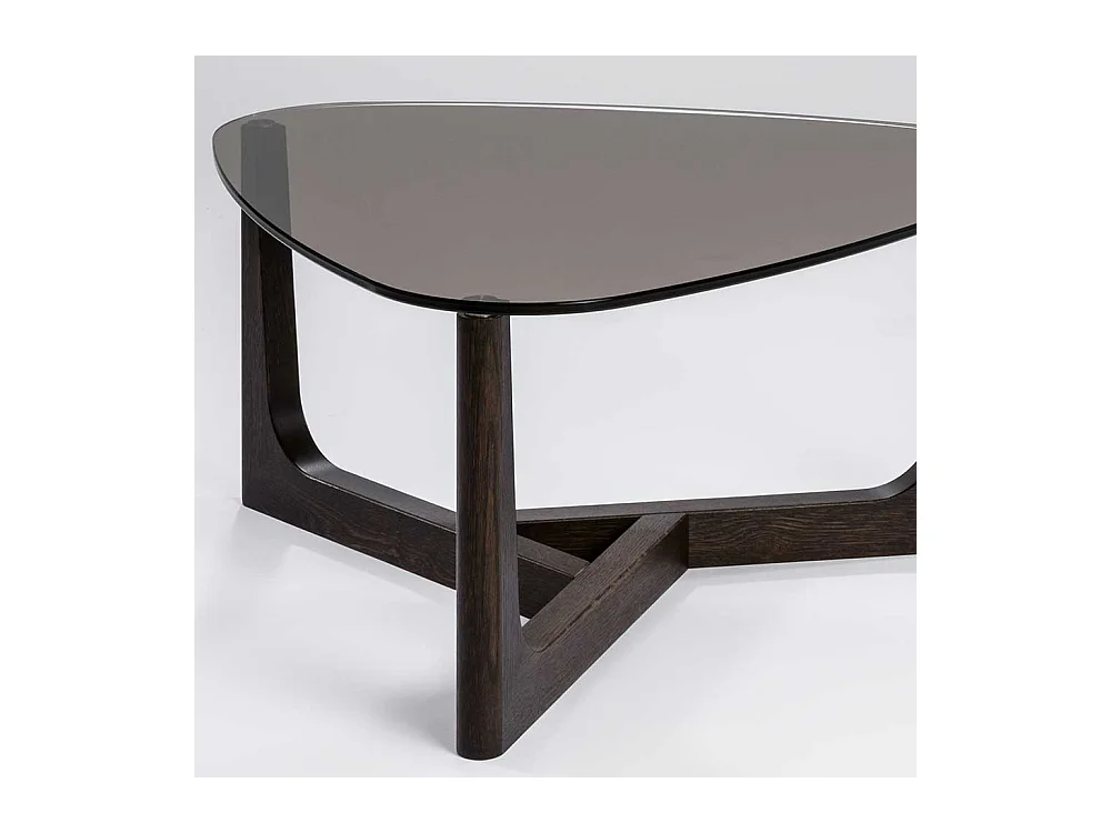 Wohnzimmertisch Wankelform Rauchglasplatte