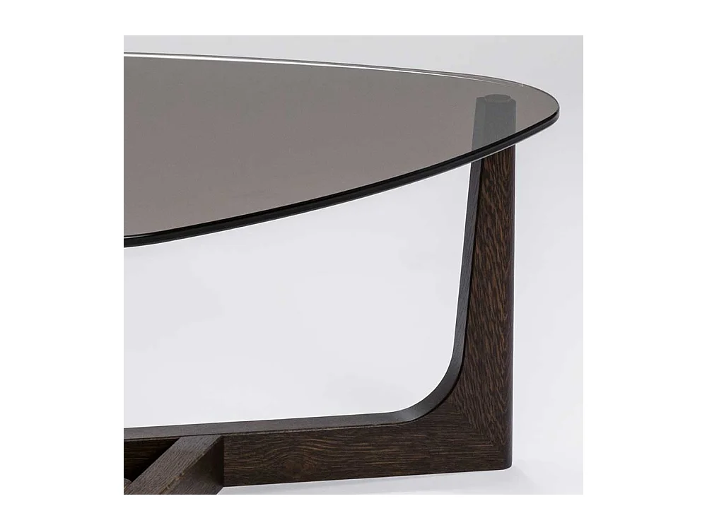 Wohnzimmertisch Wankelform Rauchglasplatte