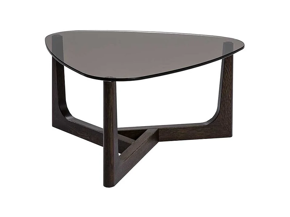 Wohnzimmertisch Wankelform Rauchglasplatte