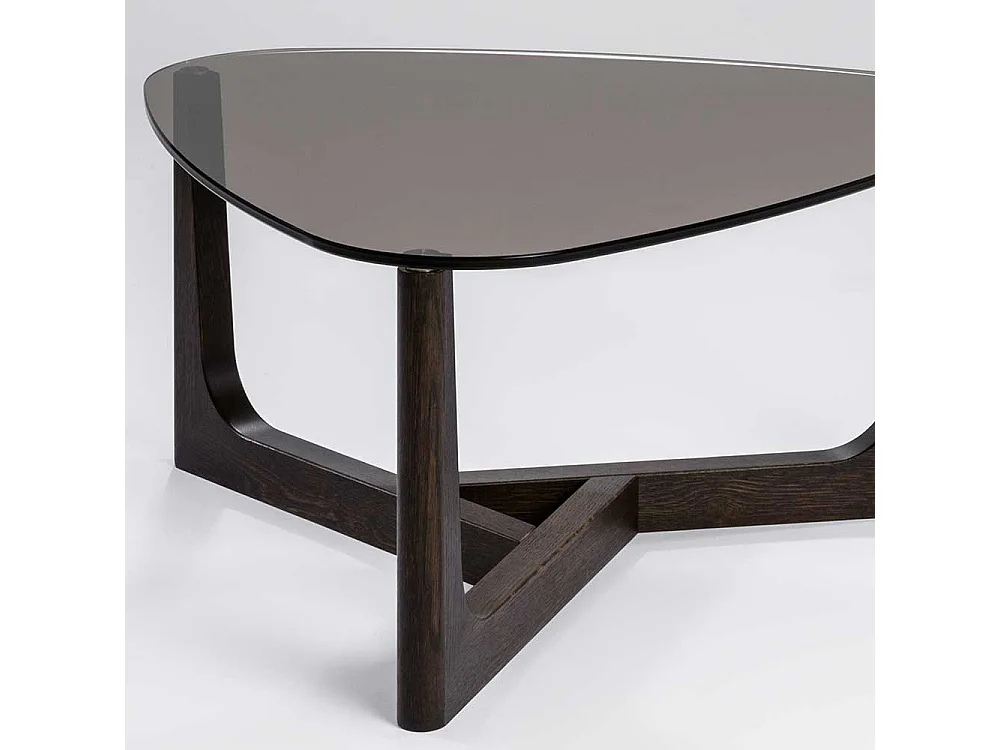 Wohnzimmertisch Wankelform Rauchglasplatte