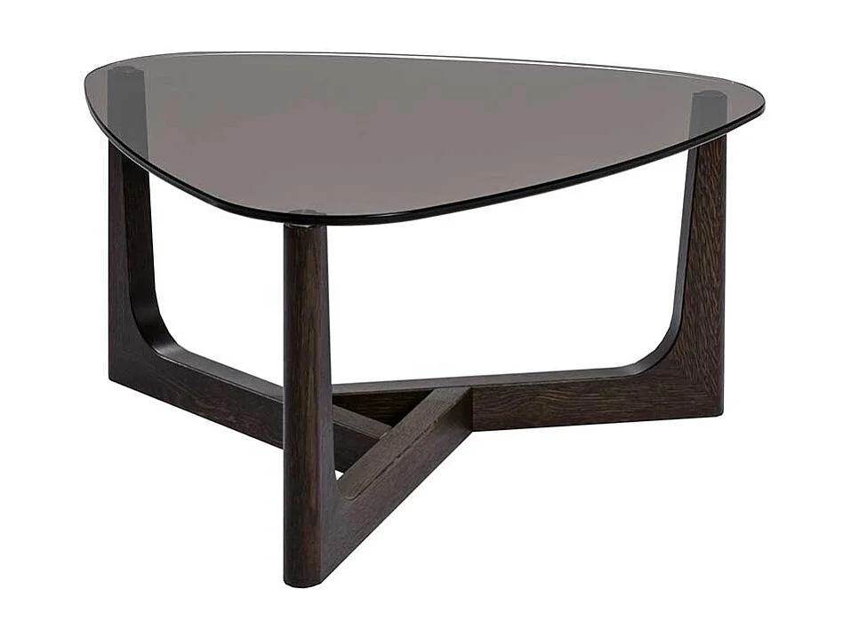 Wohnzimmertisch Wankelform Rauchglasplatte