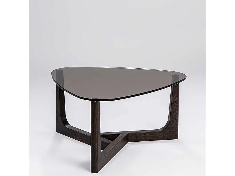 Wohnzimmertisch Wankelform Rauchglasplatte