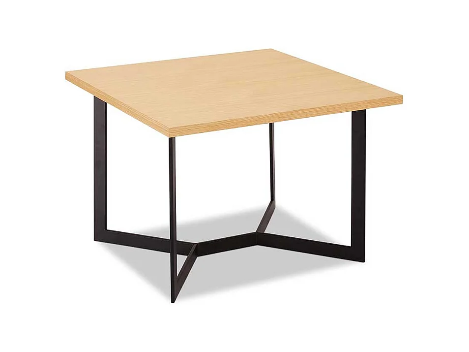 Retro Sofatisch mit Eiche furniert quadratisch