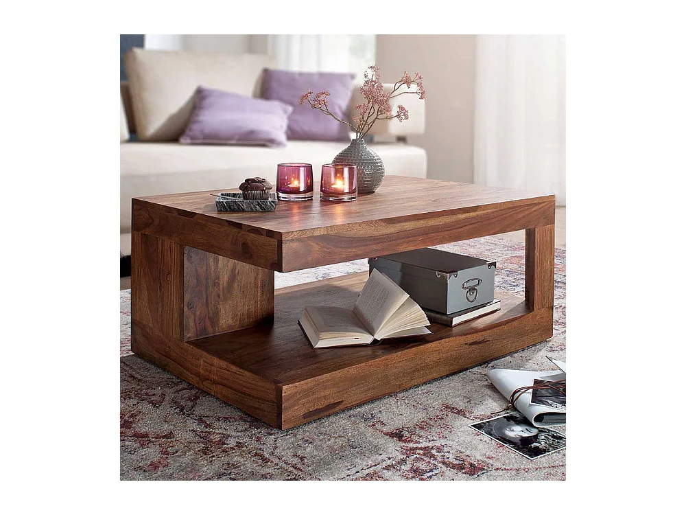 Couchtisch Sheesham Massivholz 90 cm breit 40 cm hoch