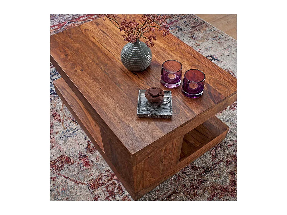 Couchtisch Sheesham Massivholz 90 cm breit 40 cm hoch