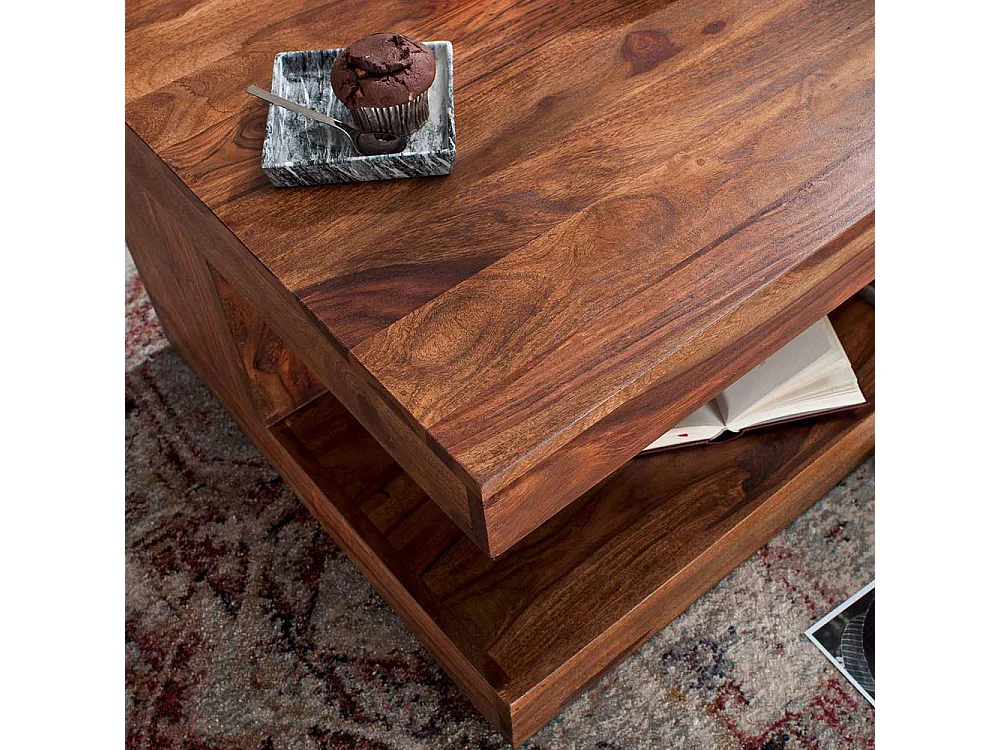 Couchtisch Sheesham Massivholz 90 cm breit 40 cm hoch
