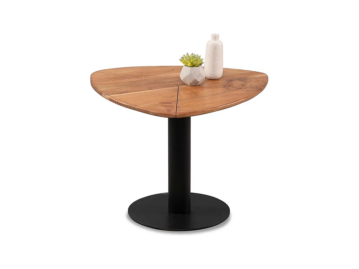 Couchtisch Holztisch massiv in Schwarz und Akaziefarben