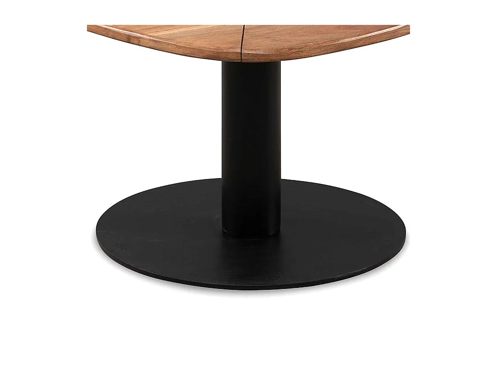 Couchtisch Holztisch massiv in Schwarz und Akaziefarben