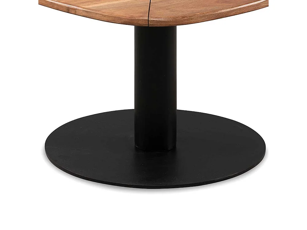 Couchtisch Holztisch massiv in Schwarz und Akaziefarben