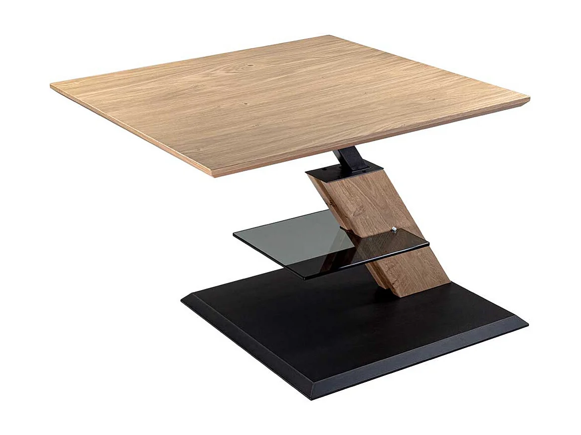 Verstellbarer Designcouchtisch in Wildeiche Bianco und Anthrazit Made in Germany