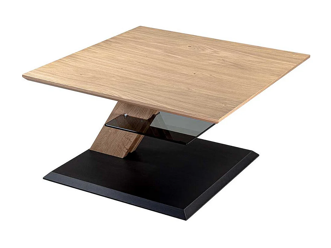 Verstellbarer Designcouchtisch in Wildeiche Bianco und Anthrazit Made in Germany