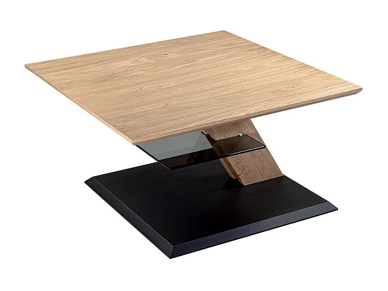 Verstellbarer Designcouchtisch in Wildeiche Bianco und Anthrazit Made in Germany