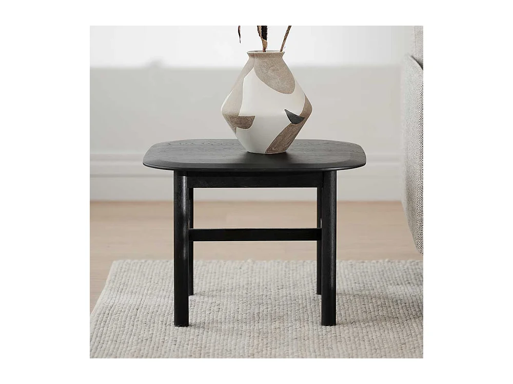 Schwarzer Couchtisch in modernem Design Eiche Massivholz