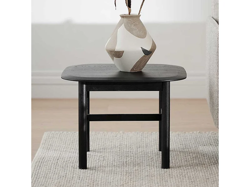 Schwarzer Couchtisch in modernem Design Eiche Massivholz