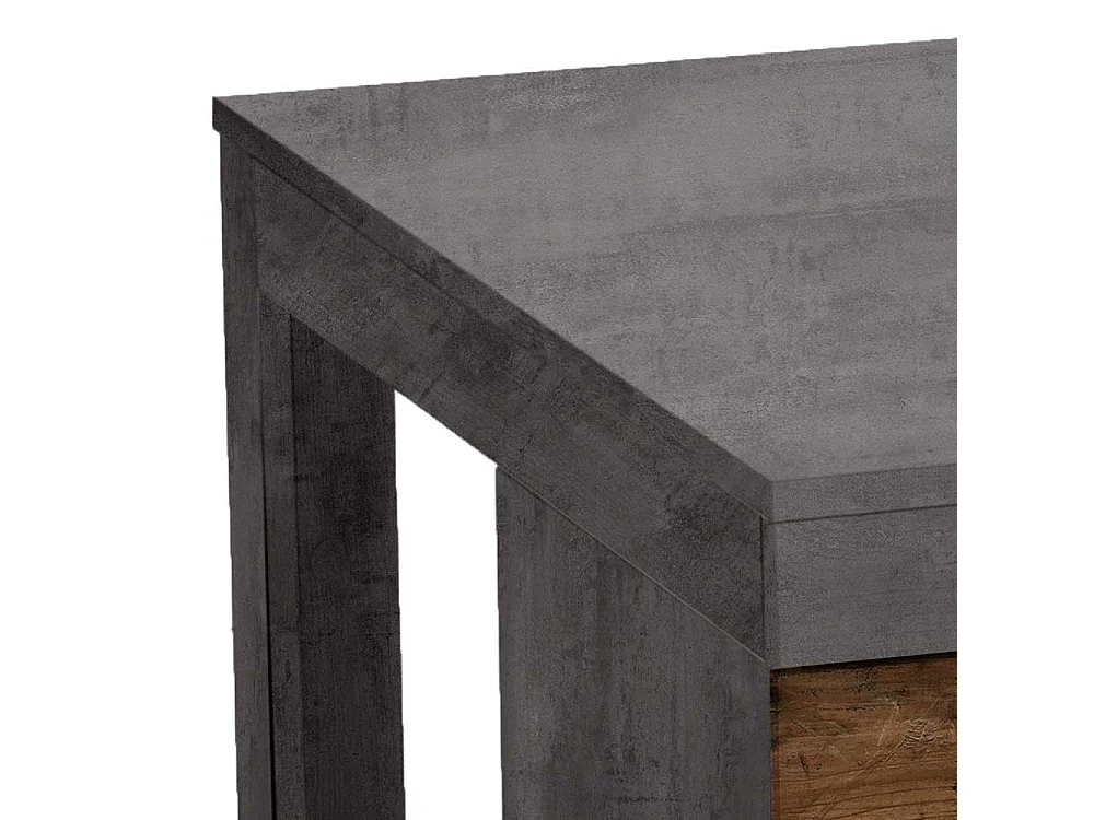 Sofa Tisch modern in Beton Grau quadratisch 80x46x80 cm