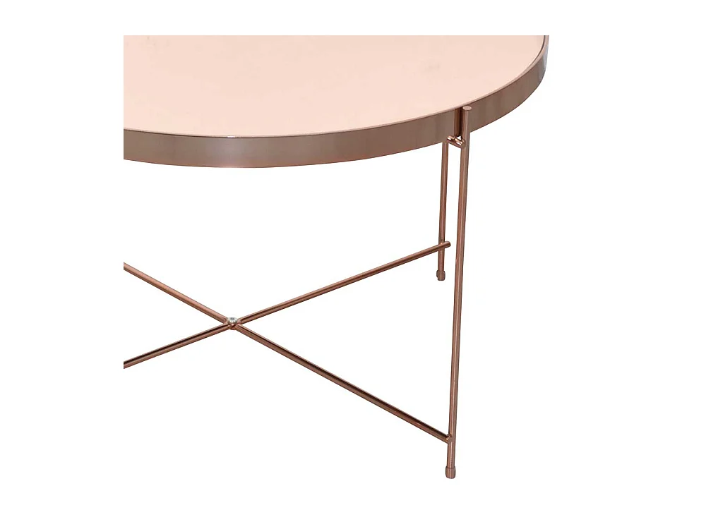 Design Wohnzimmertisch in Rosegold Vierfußgestell Metall