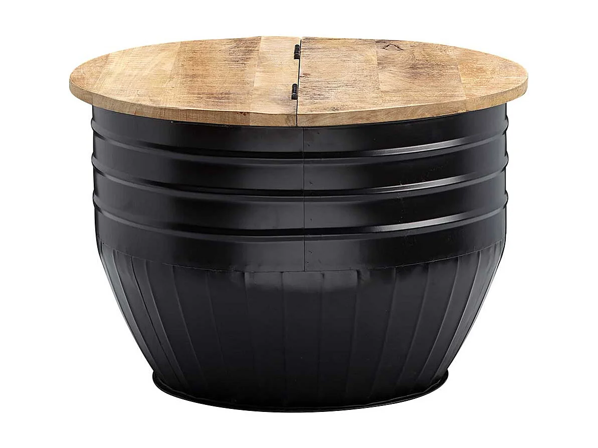 Tischtruhe im Industry und Loft Stil Metall und Massivholz