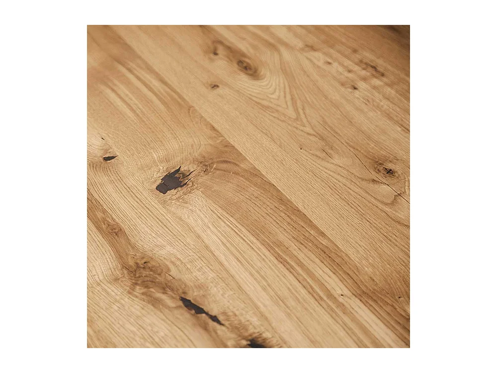 Couchtisch aus Wildeiche Massivholz und Stahl Loft Design