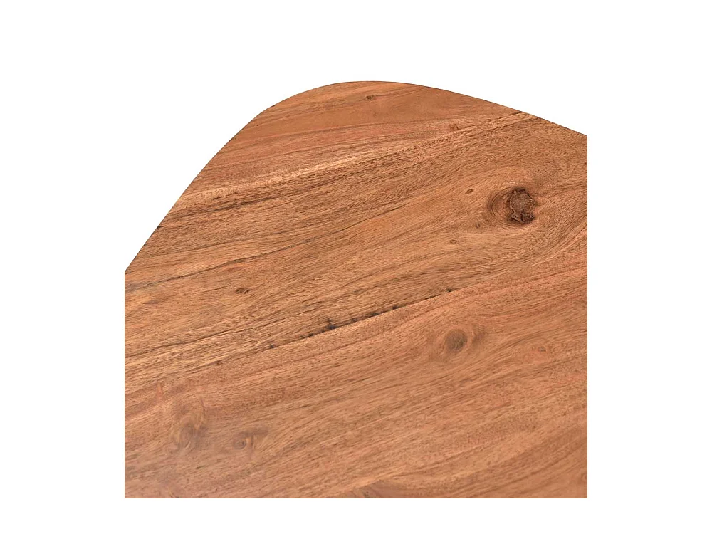 Couchtisch aus Akazie Massivholz und Metall Retrostil