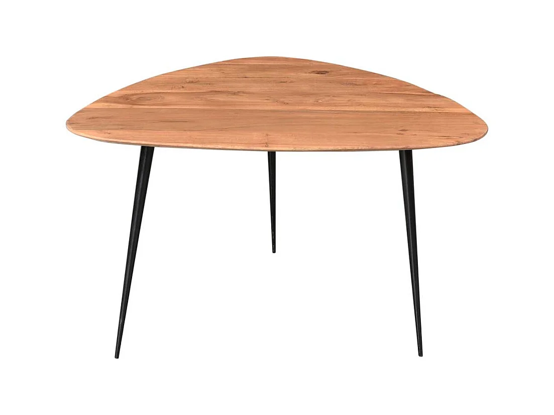 Couchtisch aus Akazie Massivholz und Metall Retrostil