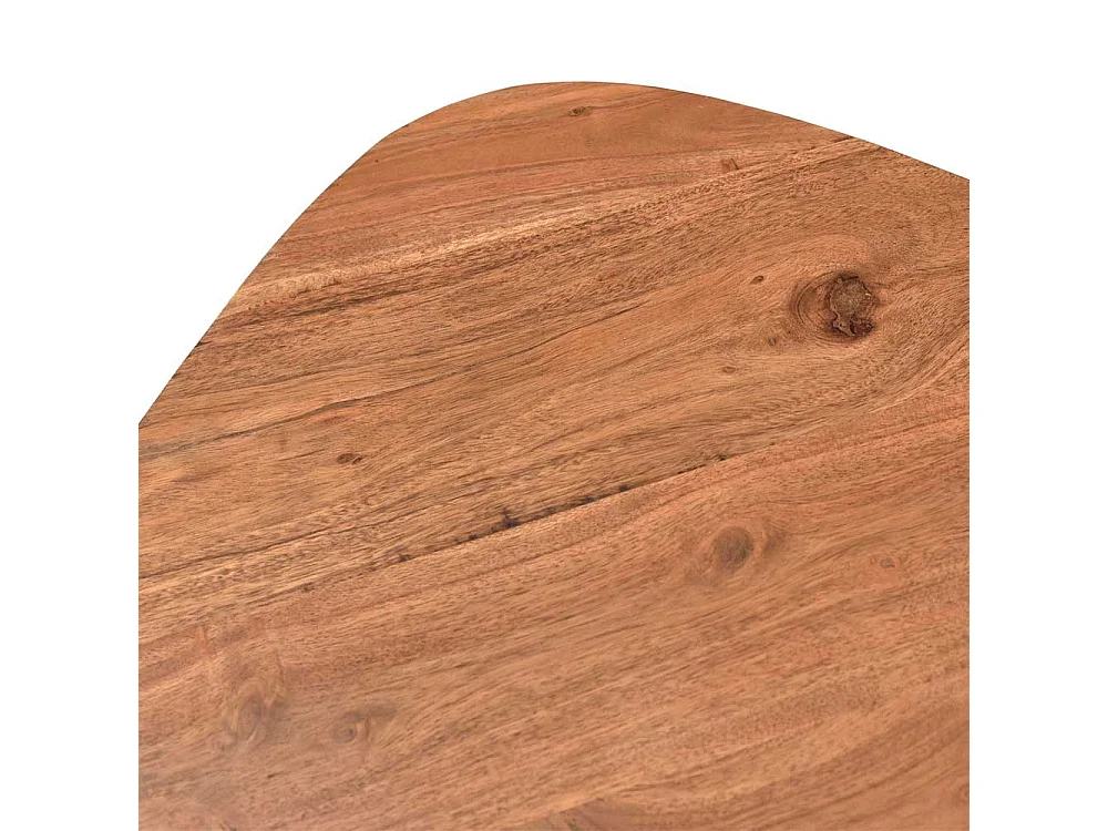 Couchtisch aus Akazie Massivholz und Metall Retrostil