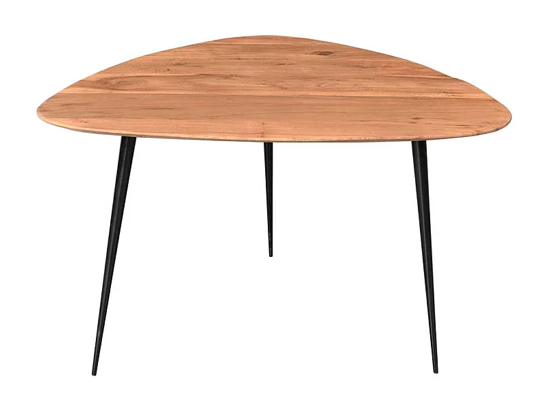 Couchtisch aus Akazie Massivholz und Metall Retrostil