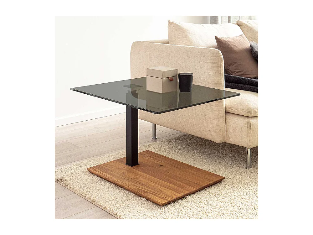 Wohnzimmer Tisch mit Glasplatte h�henverstellbar